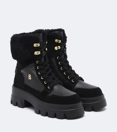 Bogner Sapporo Shearling-lined Leather Lace-up Boots In Black