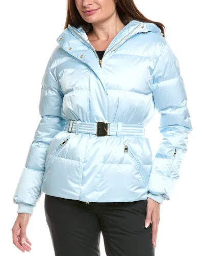Bogner Selma Belted Quilted Down Ski Jacket In Blue