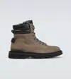 Bogner Seoul Leather-trimmed Suede Lace-up Boots In Brown