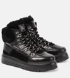 Bogner Shearling-trimmed Leather Boots In Black