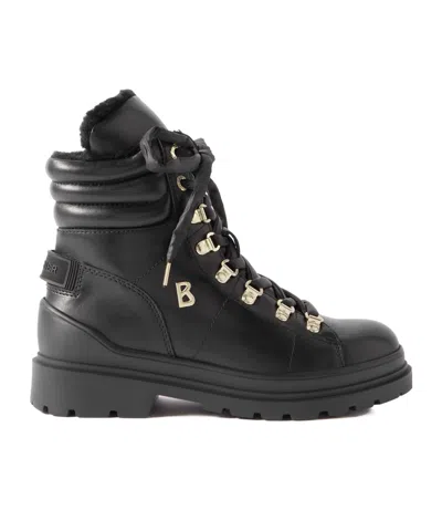 Bogner Shearling-lined Leather Ankle Boots In Black