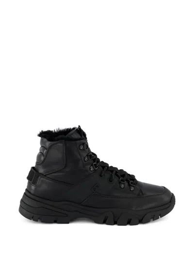 Bogner Shearling-lined Panelled Sneakers In Black