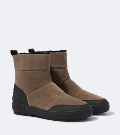 Bogner Shearling-lined Suede Ankle Boots In Brown