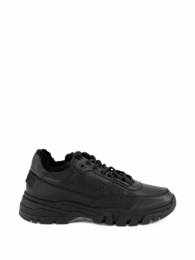 Bogner Shearling-lined Whipstitch Sneakers In Black