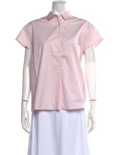 Pre-owned Bogner Short Sleeve Button-up Top In Pink