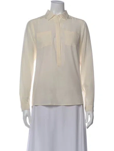 Pre-owned Bogner Silk Long Sleeve Top In Neutral