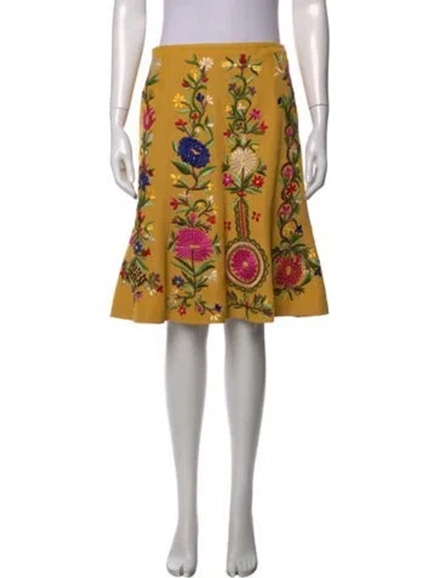 Pre-owned Bogner Silk Mini Skirt In Yellow