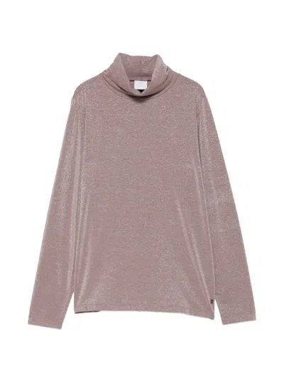 Bogner Silva Metallic Roll-neck Top In Pink