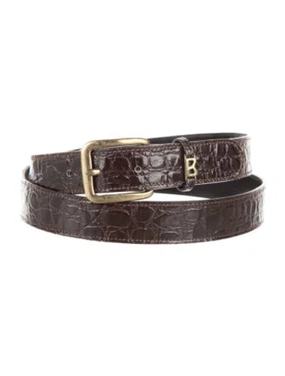 Pre-owned Bogner Skinny Leather Belt In Brown