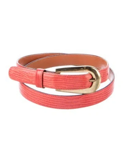 Pre-owned Bogner Skinny Leather Belt In Red