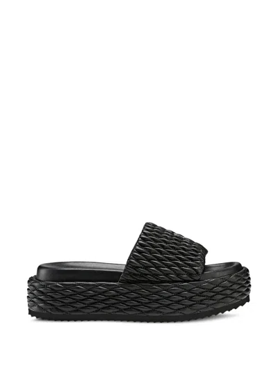 Bogner Sorrento Quilted Flatform Slides In Blue