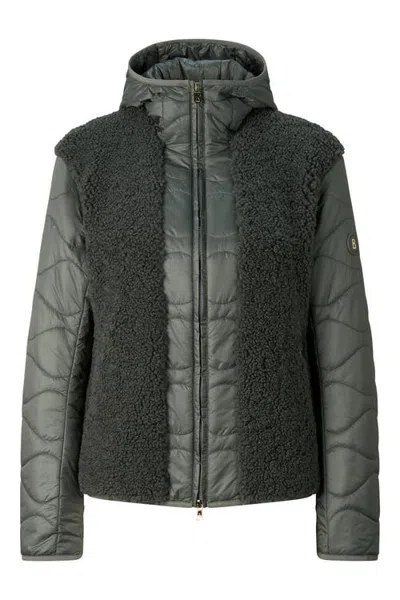 Bogner Sport Bibi Teddy Quilted Jacket In Sage Grey