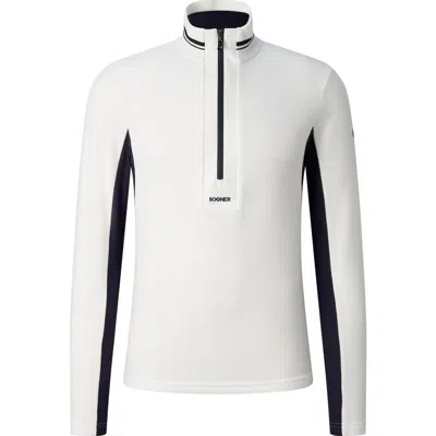 Bogner Sport Harvey Fleece Base Layer In Off-white/navy