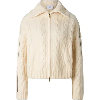Bogner Sport Lotta Virgin Wool Knit Jacket In Off-white