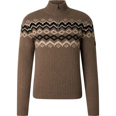 Bogner Sport Ludi Cashmere Sweater In Hazel/beige/black