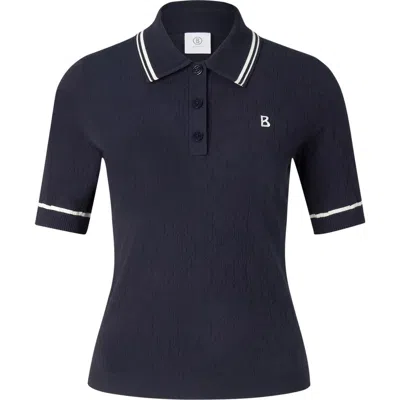 Bogner Sport Mandy Knitted Polo Shirt In Blue