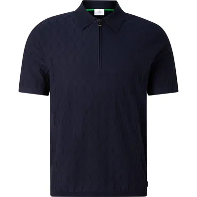 Bogner Sport Maxim Knitted Polo Shirt In Navy Blue