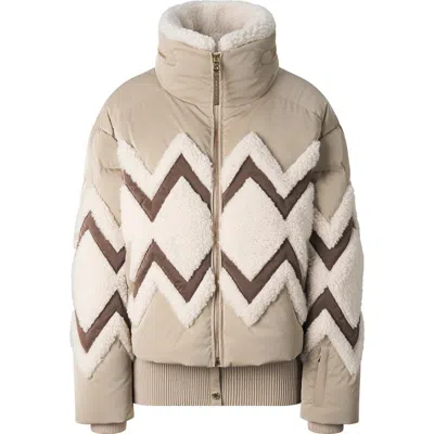 Bogner Sport Vaya Down Ski Jacket In Camel/off-white
