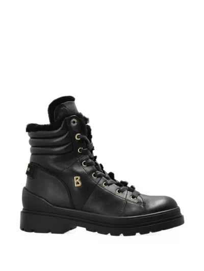 Bogner St. Moritz Leather Combat Boots In Black