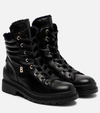 Bogner St Moritz Leather Lace-up Boots In Black