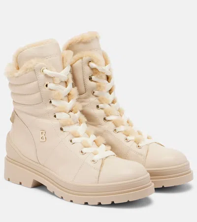 Bogner St Moritz Leather Lace-up Boots In Pink
