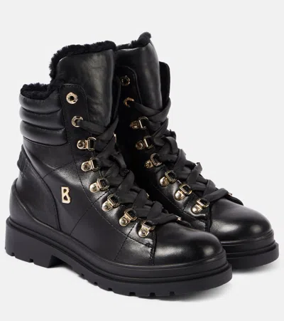 Bogner St. Moritz Leather Lace-up Boots In Schwarz