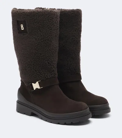 Bogner St. Moritz Suede And Shearling Boots In Brown