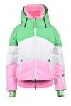 Bogner Stretch Down Jacket - White/green In Multi