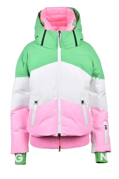 Bogner Stretch Down Jacket - White/green In Multi