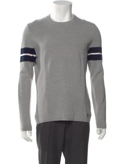 Pre-owned Bogner Striped Crew Neck Pullover In Gray