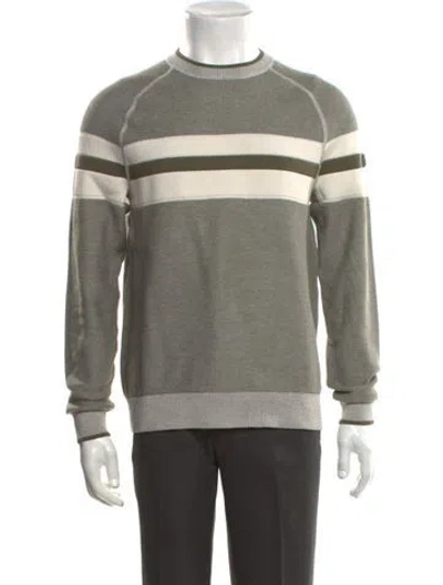 Pre-owned Bogner Striped Crew Neck Pullover In Grey