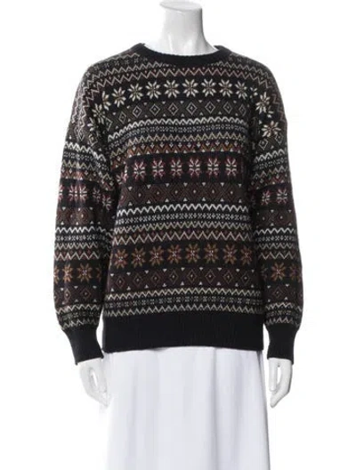 Pre-owned Bogner Striped Crew Neck Sweater In Black