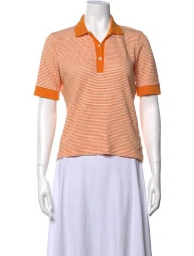 Pre-owned Bogner Striped Crew Neck Sweater In Orange
