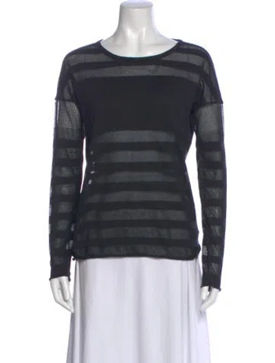 Pre-owned Bogner Striped Crew Neck Top In Grey