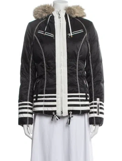 Pre-owned Bogner Striped Down Jacket In Black