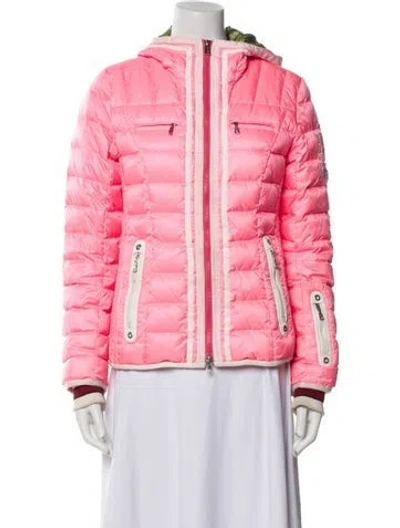 Pre-owned Bogner Striped Down Jacket In Pink
