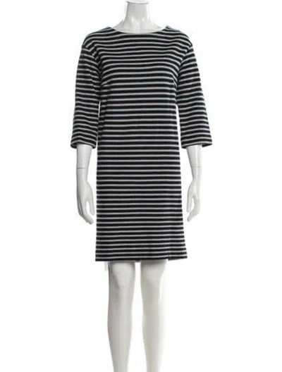 Pre-owned Bogner Striped Knee-length Dress In Blue