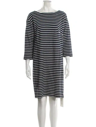 Pre-owned Bogner Striped Mini Dress In Blue