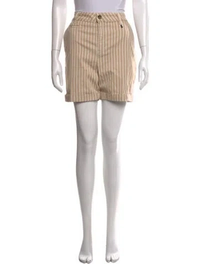 Pre-owned Bogner Striped Mini Shorts In Neutrals