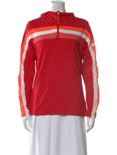 Pre-owned Bogner Striped Mock Neck Sweater In Red