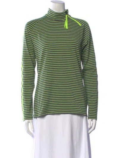 Pre-owned Bogner Striped Mock Neck Top W/ Tags In Grey