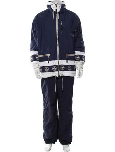 Pre-owned Bogner Striped Parka In Blue