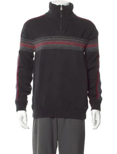 Pre-owned Bogner Striped Turtleneck Pullover In Gray