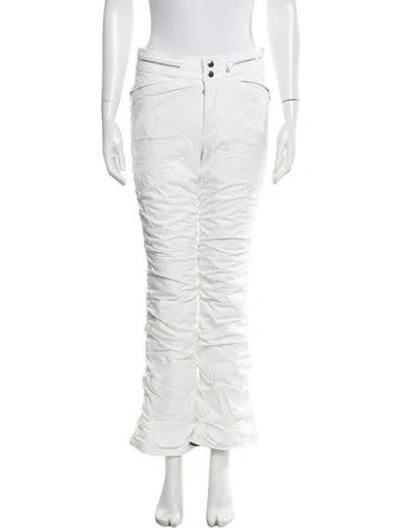 Pre-owned Bogner Striped Wide Leg Pants In White