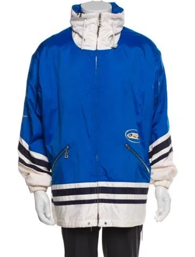 Pre-owned Bogner Striped Windbreaker In Blue