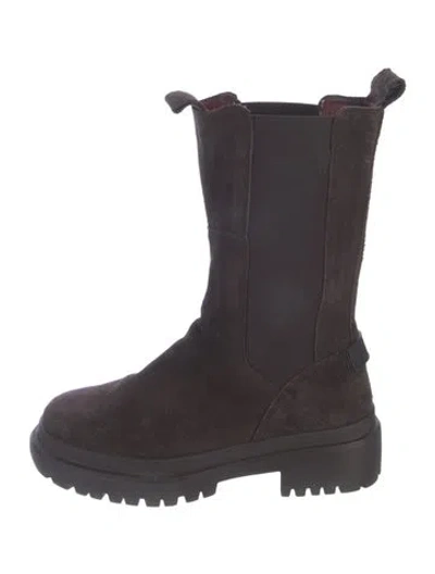 Pre-owned Bogner Suede Combat Boots In Brown