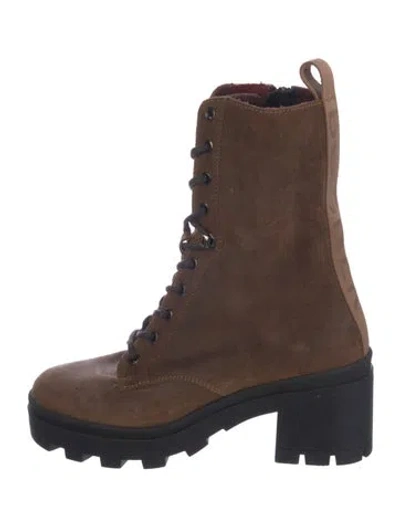 Pre-owned Bogner Suede Combat Boots In Brown