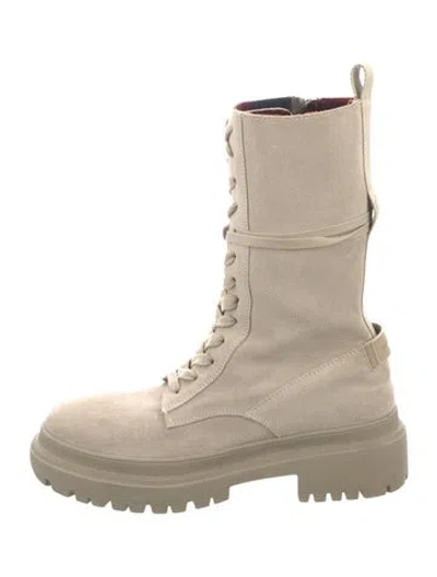Pre-owned Bogner Suede Lace-up Boots In Neutrals