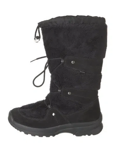 Pre-owned Bogner Suede Snow Boots In Black