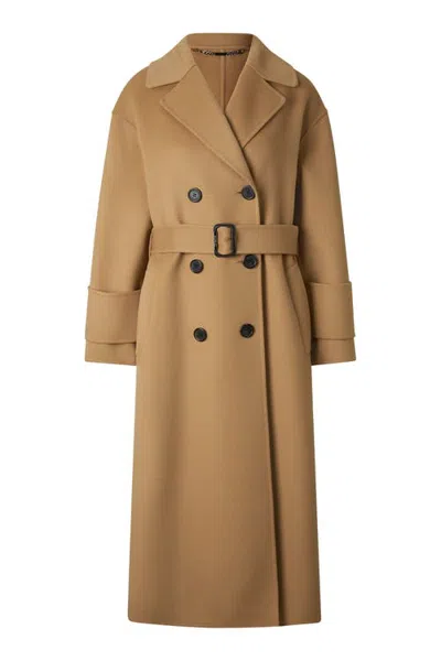 Bogner Terese Double-faced Wool Coat In Brown